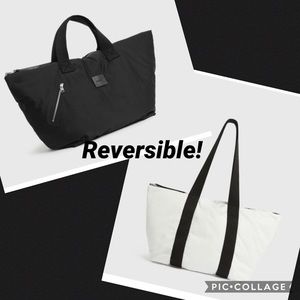 NEW AllSaints reversible E/W tote bag - black and white